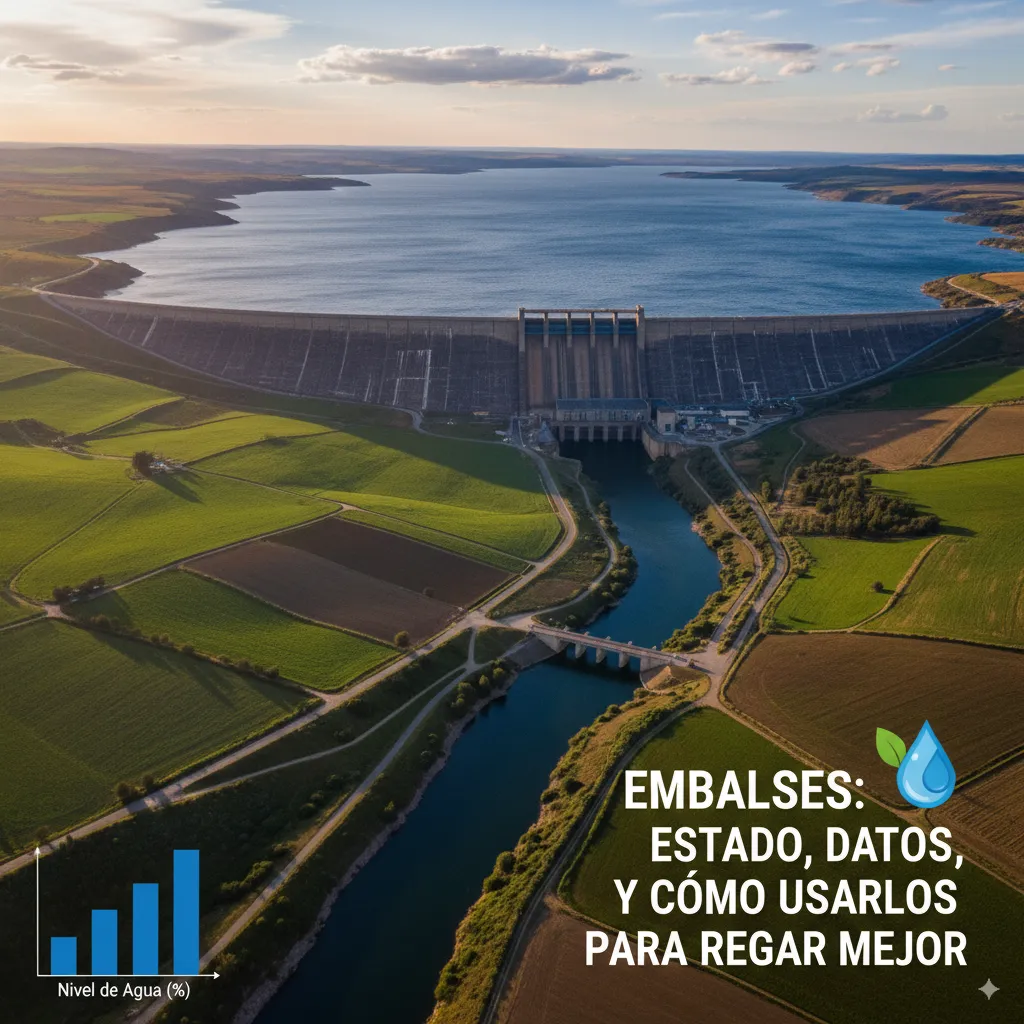 Crea una imagen para este blog: Embalses: estado, datos y cómo usarlos para regar mejor
